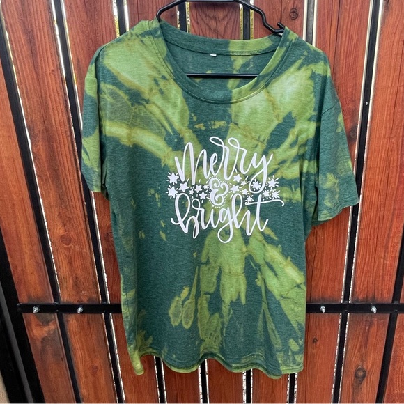Merry & Bright Custom acid washed Women’s T-shirt - Picture 7 of 9